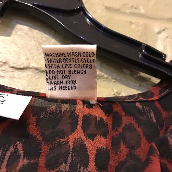 Vintage Selene Sport Sheer Animal Print Top - Picture 5 of 8